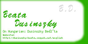 beata dusinszky business card